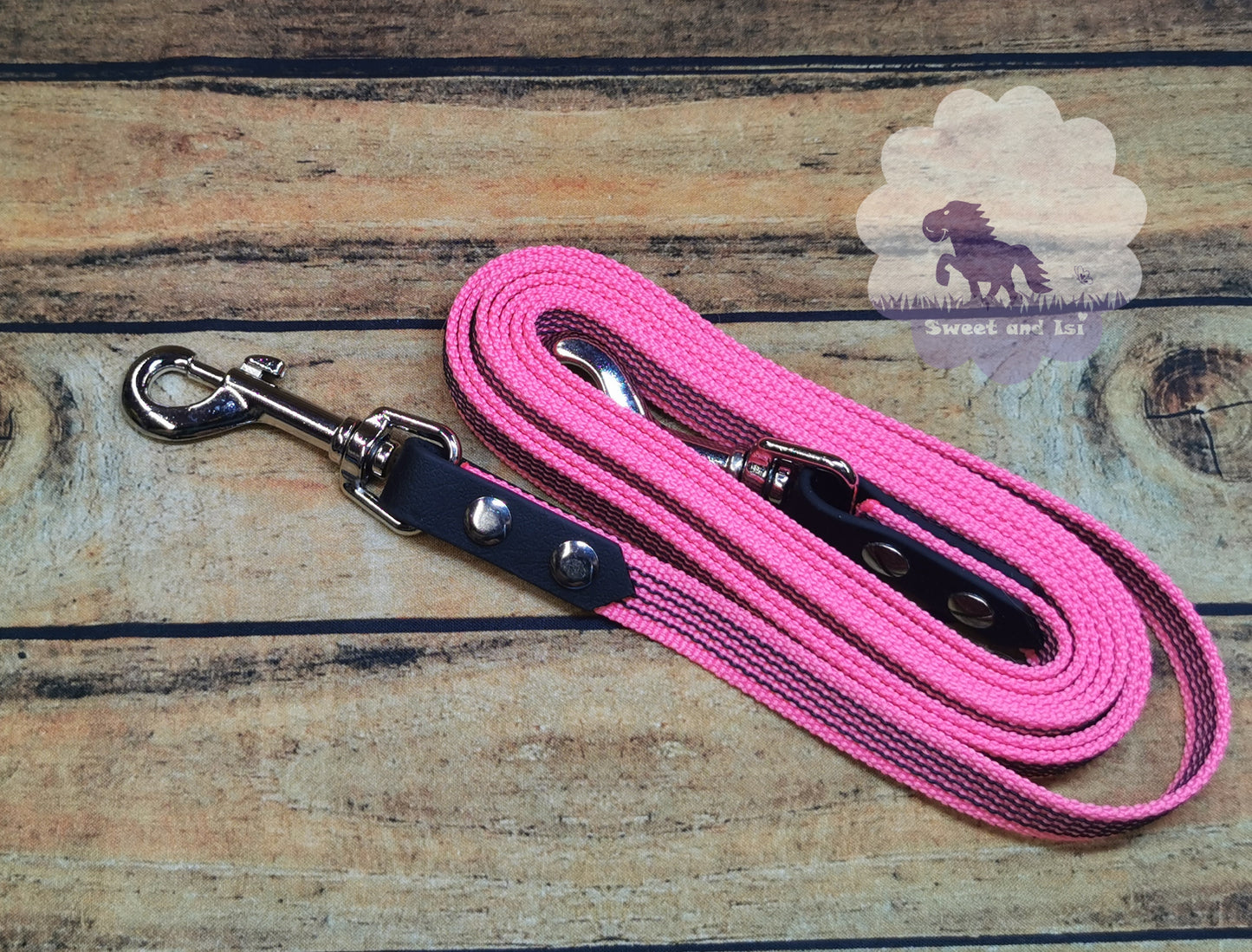 Bunte Gurtzügel mit Gummifäden - Karabiner