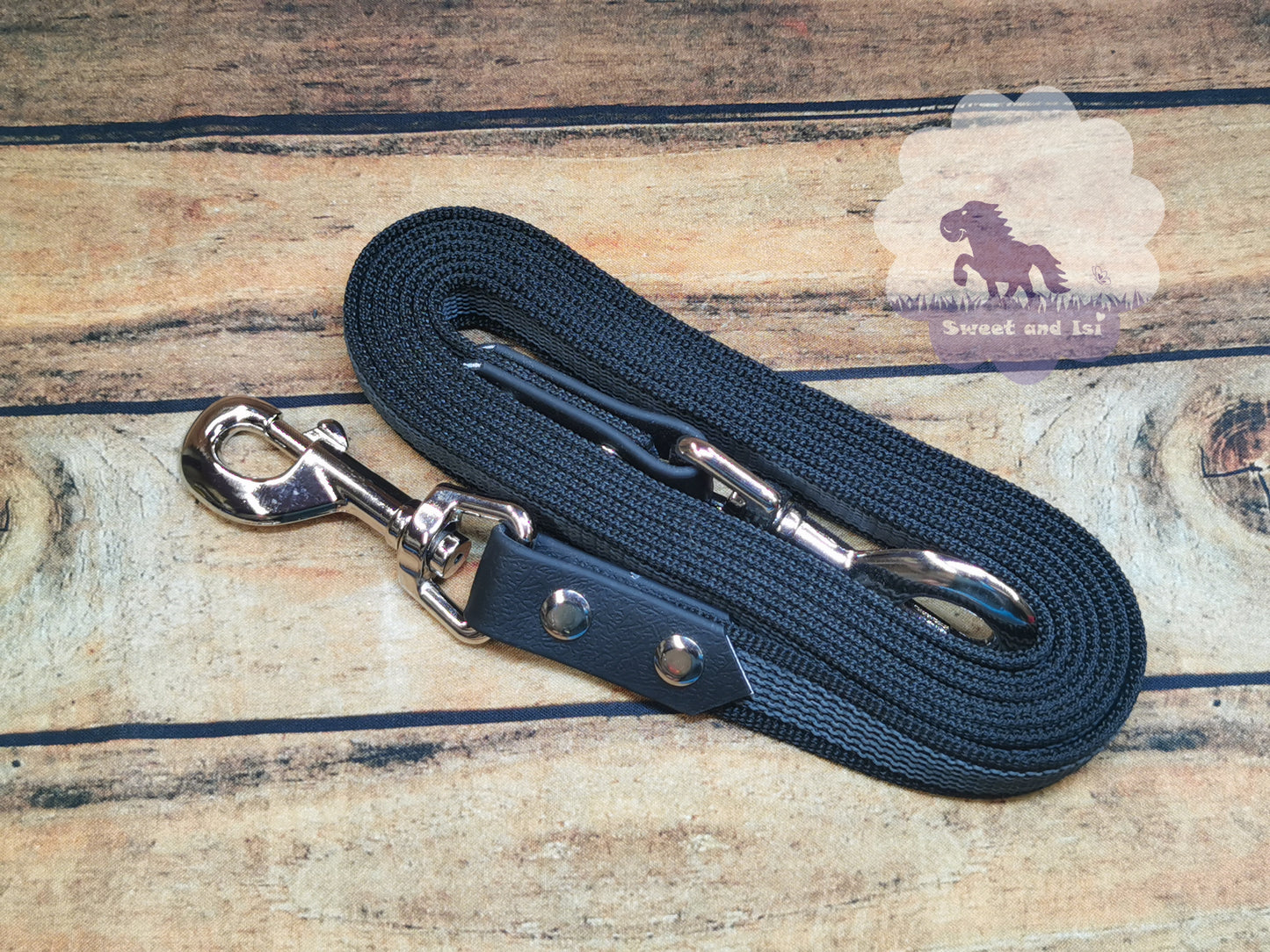 Bunte Gurtzügel mit Gummifäden - Karabiner