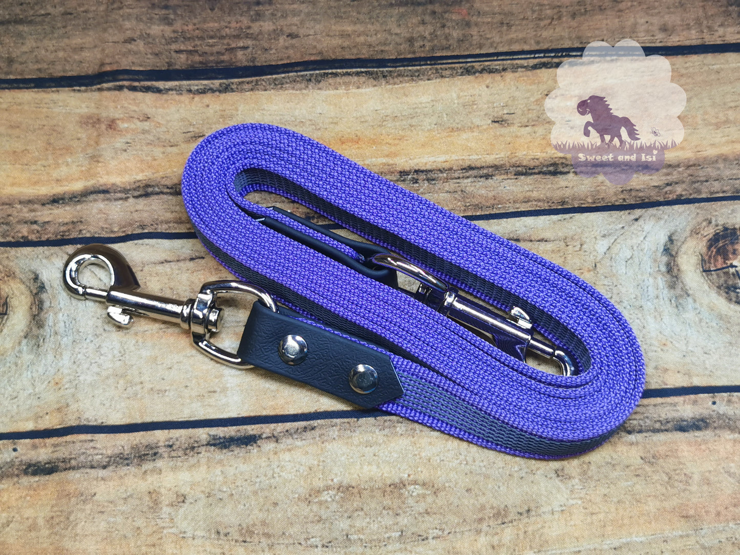 Bunte Gurtzügel mit Gummifäden - Karabiner