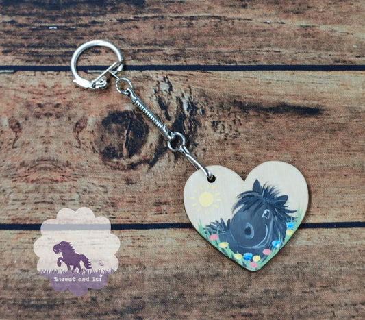 Schlüsselanhänger Holz-Herz mit Isländer